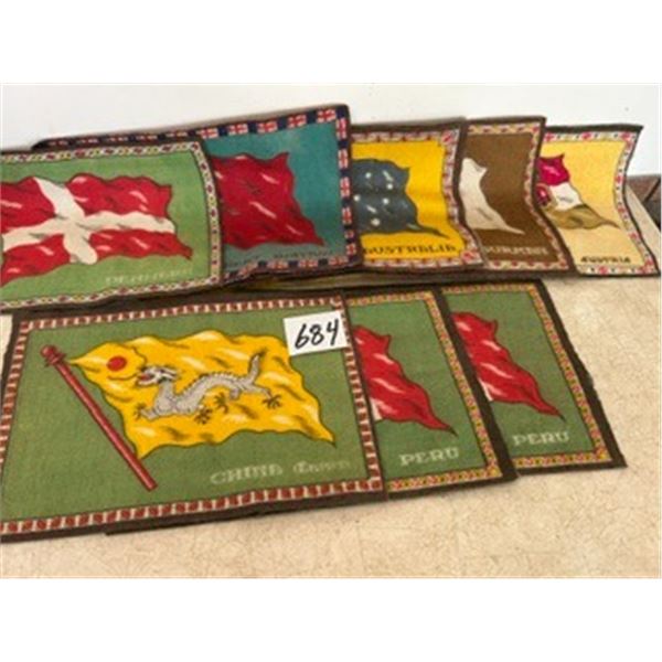 (8) Vintage Felts (Flags) - 5 ½”x 8”