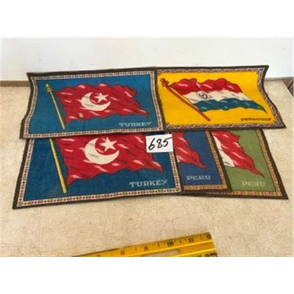 (5) Vintage Felts (Flags) - 5 ½”x 8”