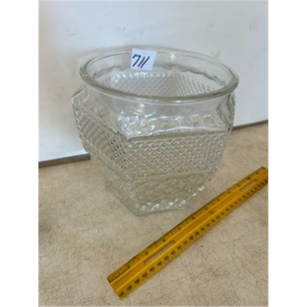 Glass Bowl, 7” Dia x 7” Tall