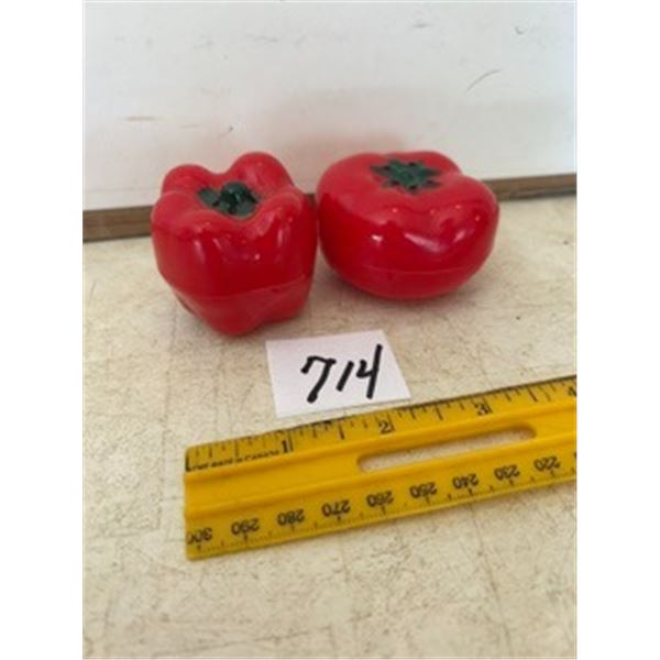 Red Plastic Salt & Pepper Shakers
