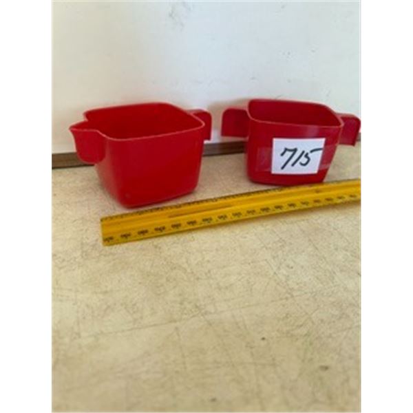 Red Plastic Cream & Sugar Set - 2”x 3”