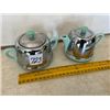 Image 1 : Mint Green Accent English Cream & Sugar Set