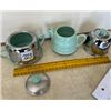 Image 2 : Mint Green Accent English Cream & Sugar Set