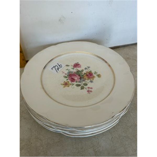(5) Rideau Pottery 10” Dinner Plates