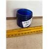 Image 1 : 2” Vintage Blue Glass Noxzema Jar