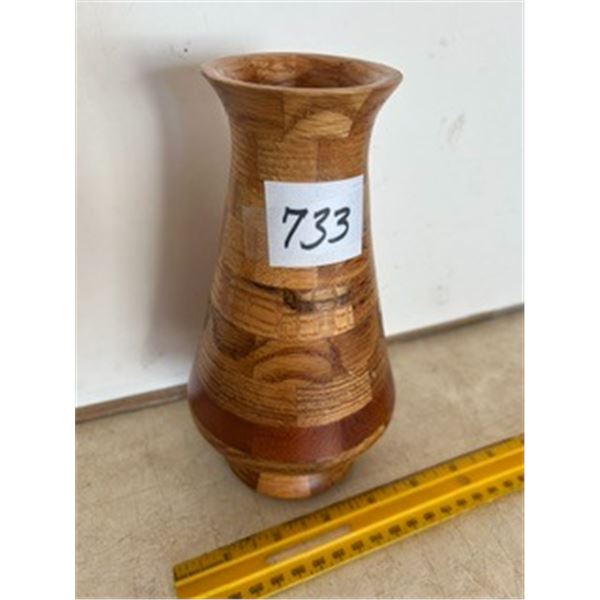 8” Tall Wood Turned Vase