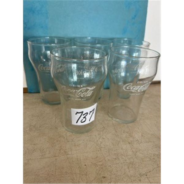 (5) Coca-Cola Glasses, 4 ½” Tall