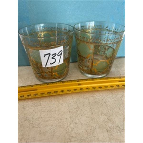 (2) MCM Whiskey Glasses, 3 ¼” Tall