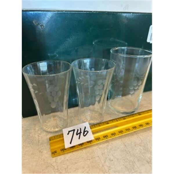 (3) Assorted Crystal Juice Glasses