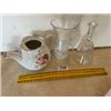 Image 1 : Crystal Bell, Lamp Chimney, Tea Pot (no lid)