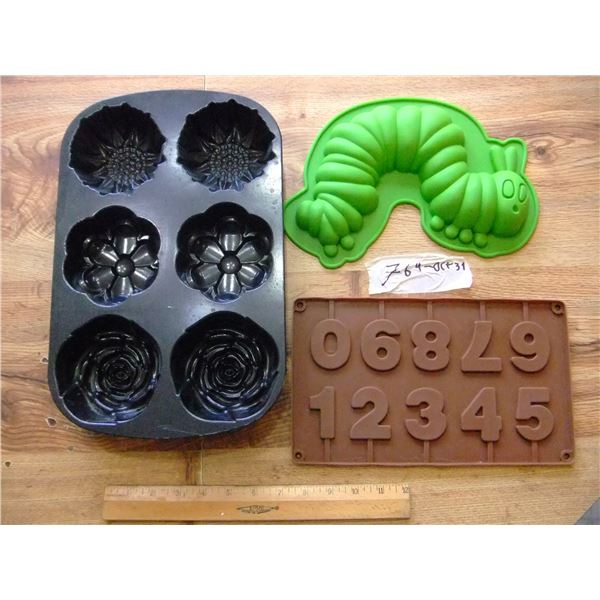 Fancy Cake or Jello Molds, Flower Motif, Numbers and The Very Hungry Caterpillar