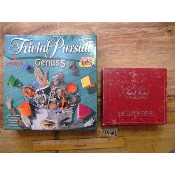 Trivial Pursuit Genus 5 Canadian Edition, and Trivial Pursuit Baby Boomer Edition