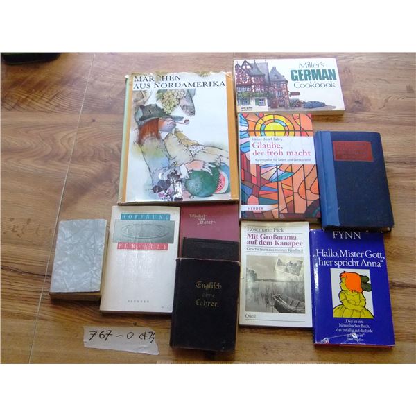 German Books, some religious, Fairy Tale Book, German Cookbook