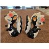 Image 1 : Vintage ceramic skunk salt & pepper shakers.  1950sd or 60s.  Kitschy kitchen decor.  Stamped Japan.