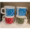 Image 2 : Set of 4 Fire King Domino 1960s stackable coffee mugs. Great condition, all shiny with no stains or 