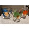 Image 1 : Russel Wright Eclipse Bartlett Collins cocktail/shot glasses.  Exc. condition, paint is very good.  