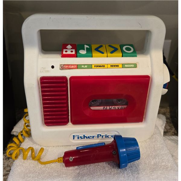 1990 Fisher-Price red/white cassette player recorder.  Model #3818