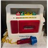 Image 1 : 1990 Fisher-Price red/white cassette player recorder.  Model #3818