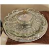 Image 1 : Kromex Lazy Susan rotating platter from the 1950s. Heavy clear glass inserts.  Looks like new.  16" 