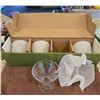 Image 1 : Godinger Shannon Crystal South Beach Palm dessert cup set. Four 8 oz. Dessert/ice cream cups. New in