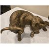 Image 2 : Pair of ceramic brass-toned bull figurines.  Approx 10" long, 8" tall