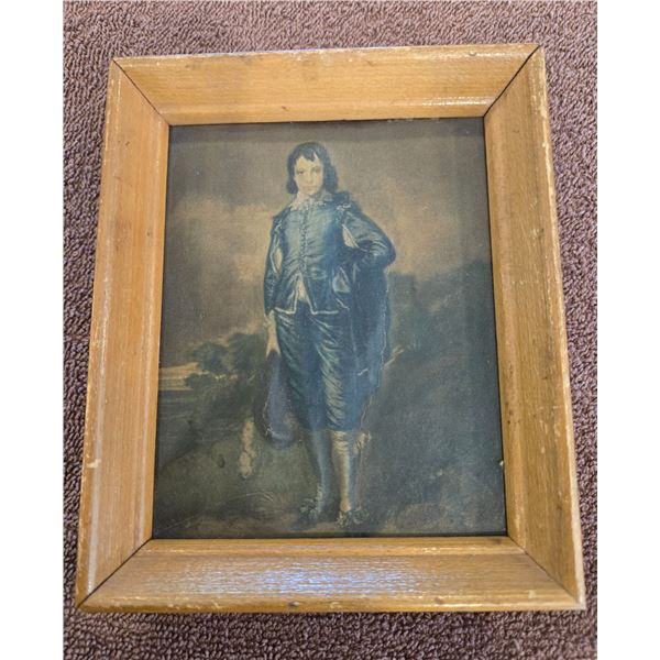MCM Canadiana home decor, vintage 3D embossed print of Thomas Gainsborough's "The Blue Boy" Made in 