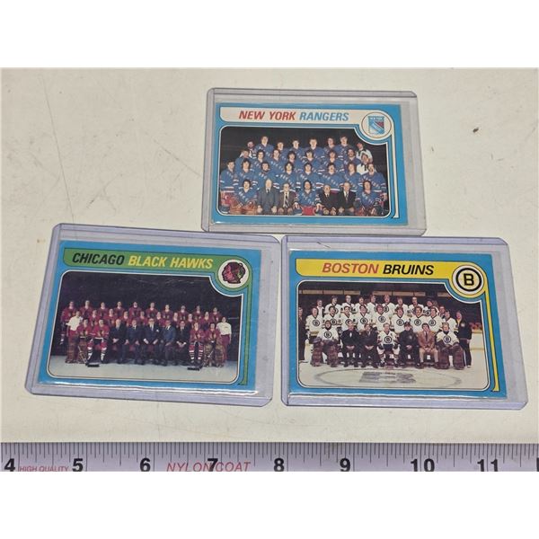 Bruins Rangers Blackhawks Team Checklists 1978-80 O-Pee-Chee