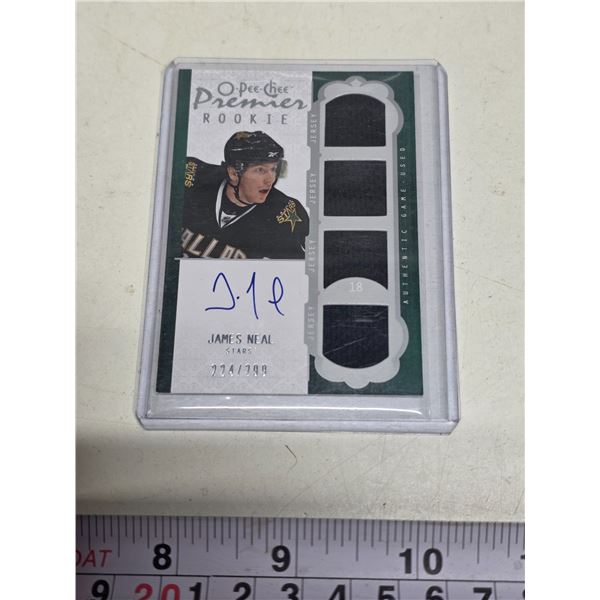 James Neal Rookie Card Quad Jersey Auto 2008-09 OPC Premier