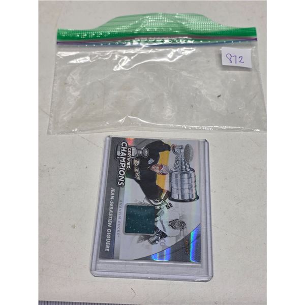 J.S. Giguere Certified Champions Jersey Card 22/99 2011-12 Panini Certified