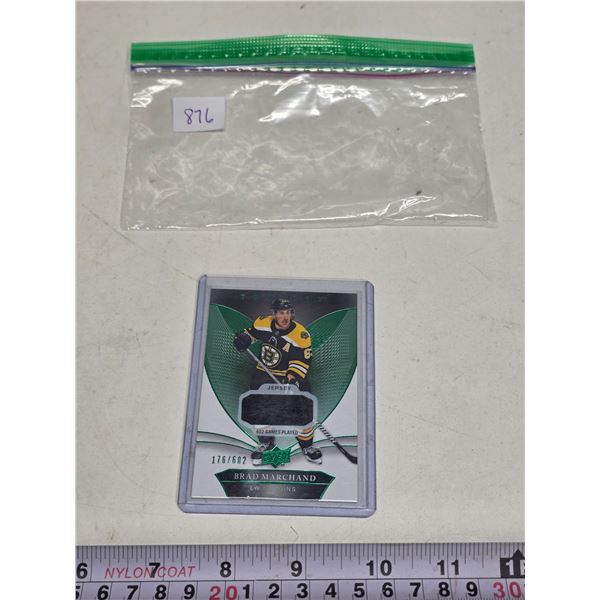 Brad Marchand Emerald Jersey Card 2018-19 Upper Deck Trilogy