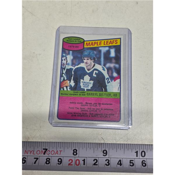 1980-81 O-Pee-Chee Toronto Maple Leafs Checklist Unmarked