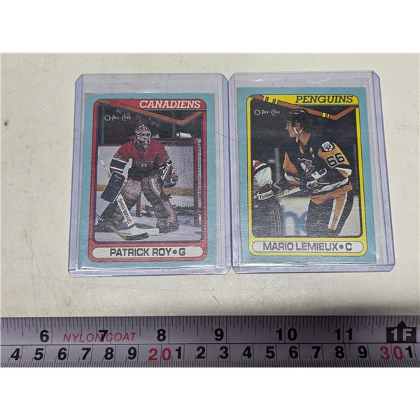 Mario Lemieux & Patrick Roy O-Pee-Chee Box Bottoms
