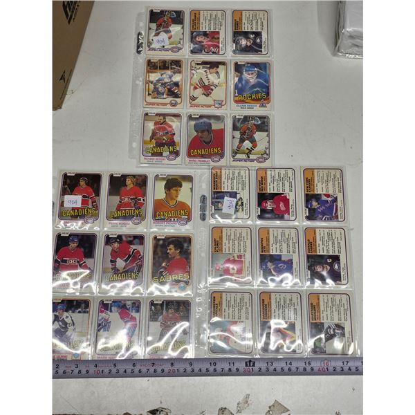 1981-82 O-Pee-Chee Lot of 27 Cards in 3 sheets