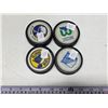 Image 1 : 4 NHL Pucks Whalers Sabres Rangers & Blues