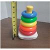 Image 1 : Classic Fisher-Price Rock-a-Stack ring-stacking toy for infants.