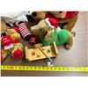 Image 3 : Vintage and modern holiday-themed plush dolls, toys.