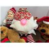 Image 5 : Vintage and modern holiday-themed plush dolls, toys.