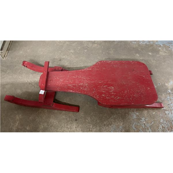 Vintage or antique wooden snow scooter. Length 52"