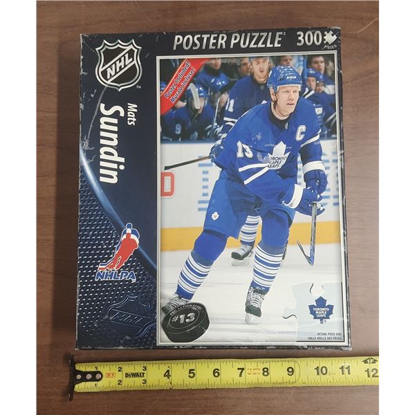 Vintage 300-piece NHL Poster Puzzle featuring former Toronto Maple Leafs captain Mats Sundin from th