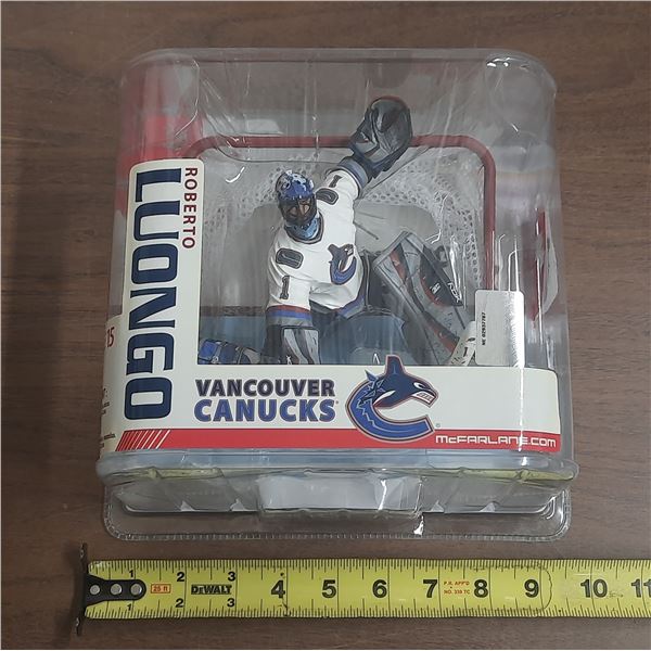 McFarlane SportsPicks NHL Series 15 Roberto Luongo action figure in his Vancouver Canucks white jers
