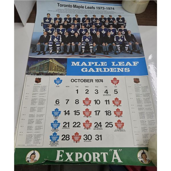 1973/74 Toronto Maple Leafs Export ‘A’ Calendar