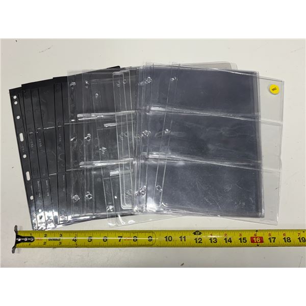 Black-backed and clear plastic currency collection binder pages. (Total 27 Sheet)