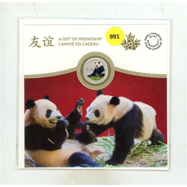 2018 $8 "The Peaceful Panda: A Gift of Friendship" 1/4 oz pure silver coin packaged in its original 
