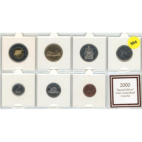 2000 Canadian "Special Edition" / "Knowledge" Specimen or Proof-Like Coin Set issued by the Royal Ca