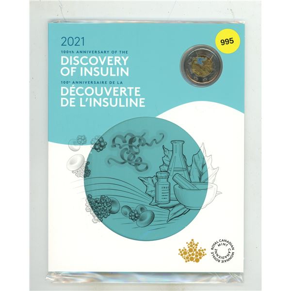 2021 Canadian $2 Commemorative Collector Keepsake Card honoring the 100th anniversary of the discove