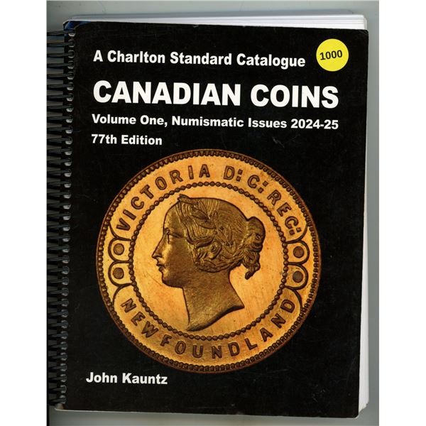 77th Edition (2024–25) of A Charlton Standard Catalogue: Canadian Coins (Volume One, Numism