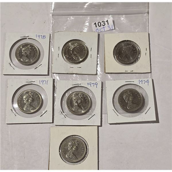 7  CDN 50 CENT 1992,1984,1979,1978,2-1974, 1971