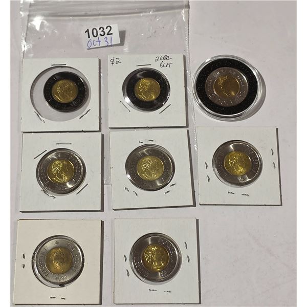 9 – CDN TOONIES 1999,2000,2-2017,2-2022 50 YRS,2-2022 BLK