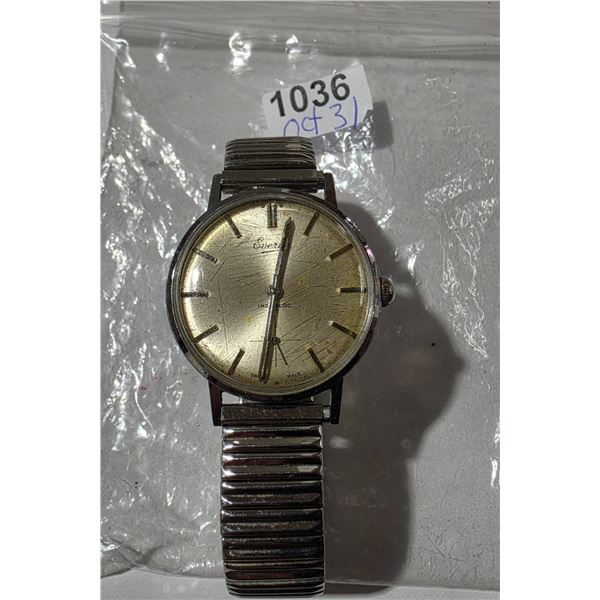 VINTAGE EVERITE 17J MAN WIND WATCH  RUNS