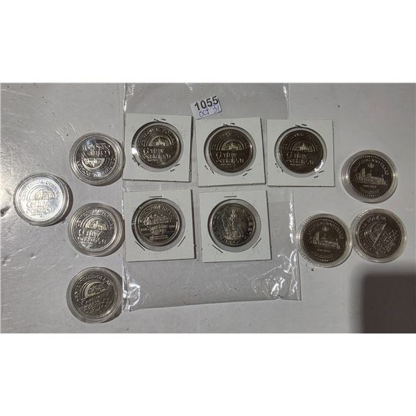 12- $ TOKENS  10- 1982 CENTURY S'TOON, 1- ALTA, 1 SUNSHINE VILLAGE BANFF